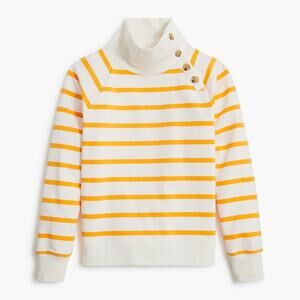 J.Crew Factory Striped Wide Button Collar Lightweight Terry Sweatshirt Size XS